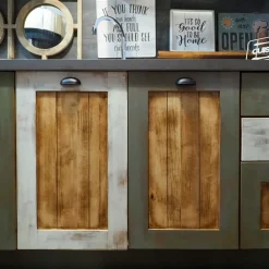 Cucina a prezzo scontato lineare provenzale Cucina nordic vintage style in legno^Nuovi Mondi Collection Discount