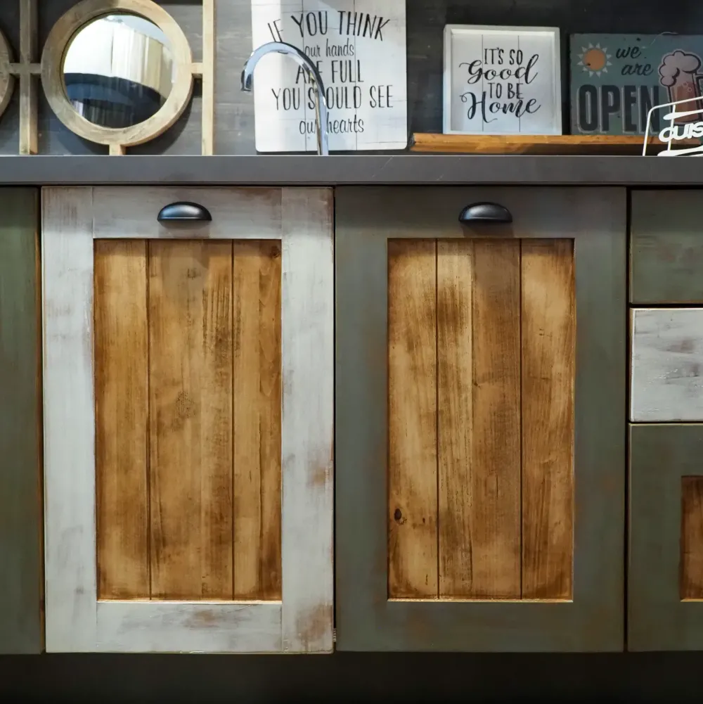 Cucina a prezzo scontato lineare provenzale Cucina nordic vintage style in legno^Nuovi Mondi Collection Discount