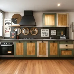 Cucina a prezzo scontato lineare provenzale Cucina nordic vintage style in legno^Nuovi Mondi Collection Discount