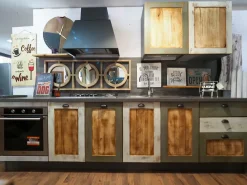 Cucina a prezzo scontato lineare provenzale Cucina nordic vintage style in legno^Nuovi Mondi Collection Discount