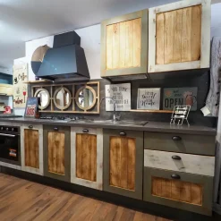 Cucina a prezzo scontato lineare provenzale Cucina nordic vintage style in legno^Nuovi Mondi Collection Discount