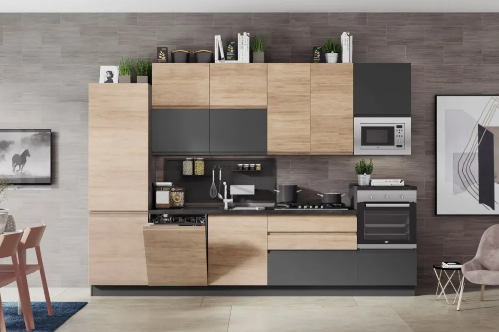 Net Cucine Cucina a prezzo scontato lineare moderna Kelly 330e- Cucine Lineari|Cucine Moderne