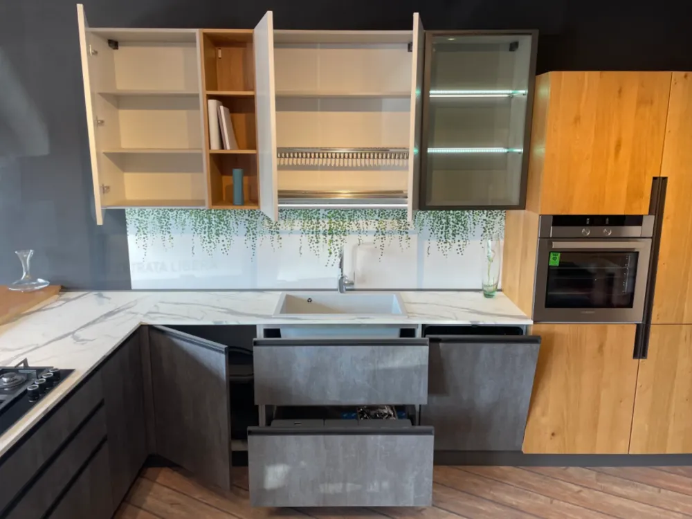 Cucina a prezzo scontato con penisola moderna Loft-wall^Arrex Hot