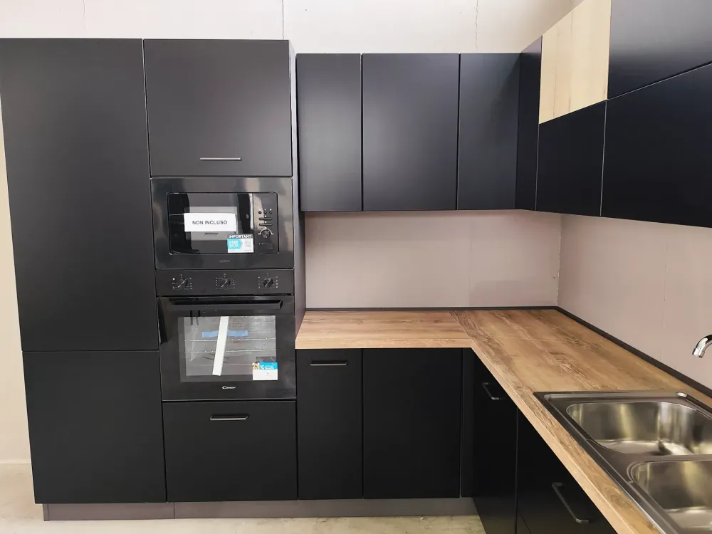 CUCINA ad angolo Laccato nero SCONTATA 65%^Ar-Due Online
