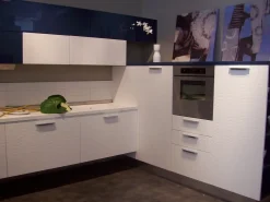 Sale Cucina ad angolo in laccato lucido bianca Plan materic  a prezzo ribassato Cucine Ad Angolo|Cucine Moderne