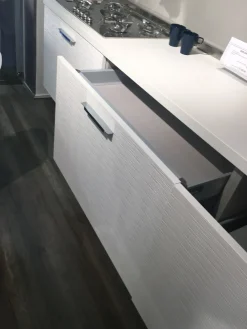 Sale Cucina ad angolo in laccato lucido bianca Plan materic a prezzo ribassato Cucine Ad Angolo|Cucine Moderne