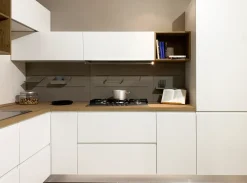 Hot Cucina ad angolo in laccata opaco rovere chiaro Pura a prezzo scontato Cucine Ad Angolo|Cucine Design