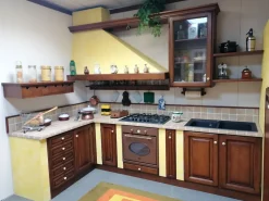 Cucina ad angolo in legno rovere moro Prezzemolo a prezzo ribassato^Oldline