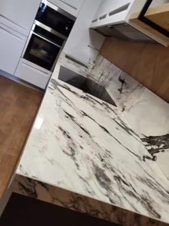 New Cucina ad angolo in polimerico opaco bianca Expo a prezzo scontato Cucine Ad Angolo|Cucine Design