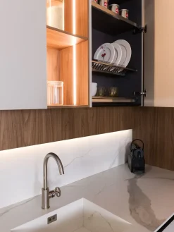 Cucina ad angolo moderna tortora Plan 01 outlet a soli 24790 Euro^Diotti.com Online