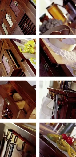 Cucina ad isola in legno noce Carrello daytona a prezzo scontato^Parlani New