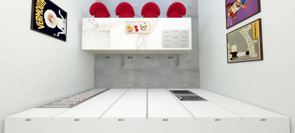 Cucina ad isola moderna Line a prezzo scontato^Astra New