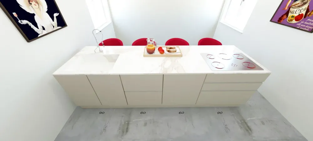 Cucina ad isola moderna Line a prezzo scontato^Astra New