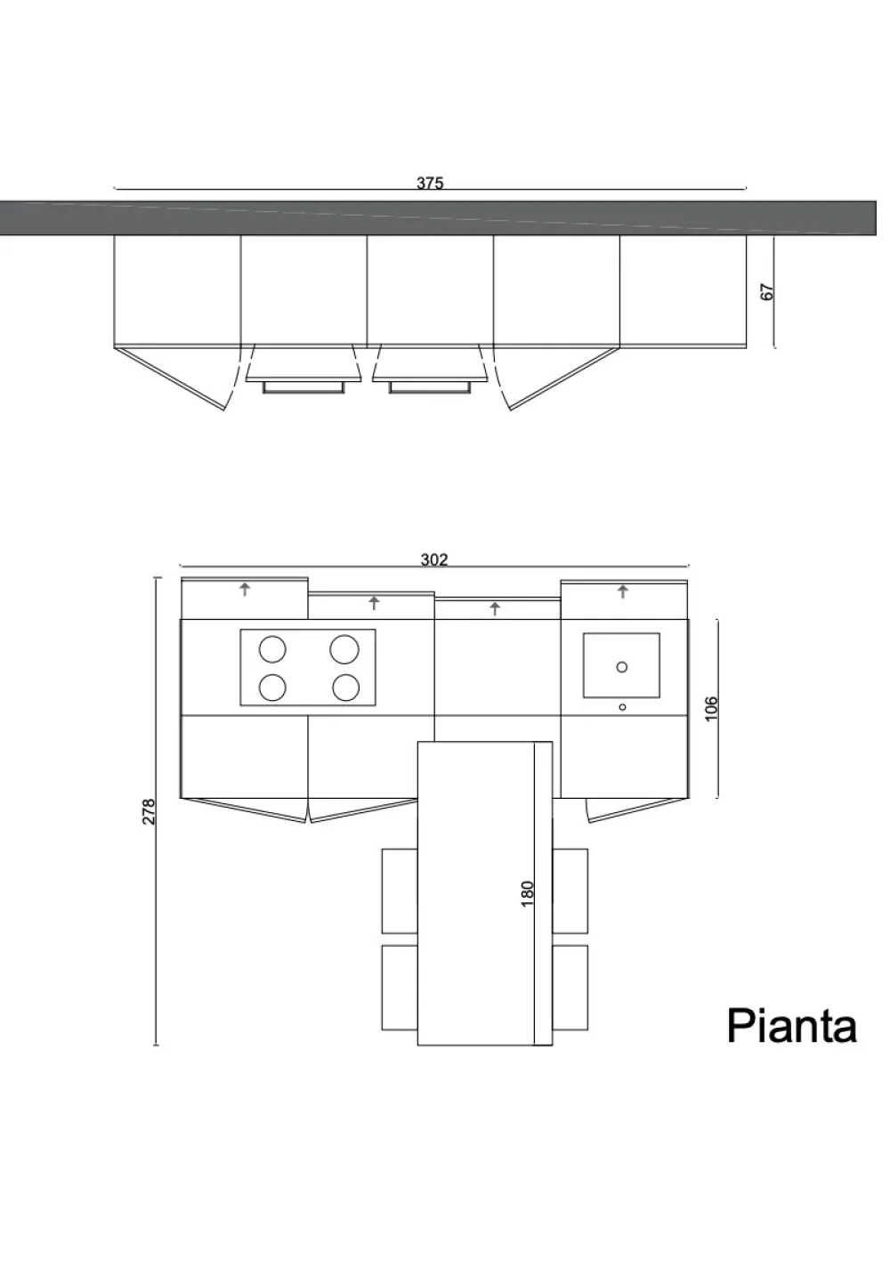 Arrital Cucina Ak project di scontata -47%- Cucine Ad Isola|Cucine Moderne