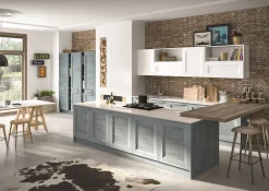 Essebi Cucina Alba classica azzurra ad isola scontata 38%- Cucine Ad Isola