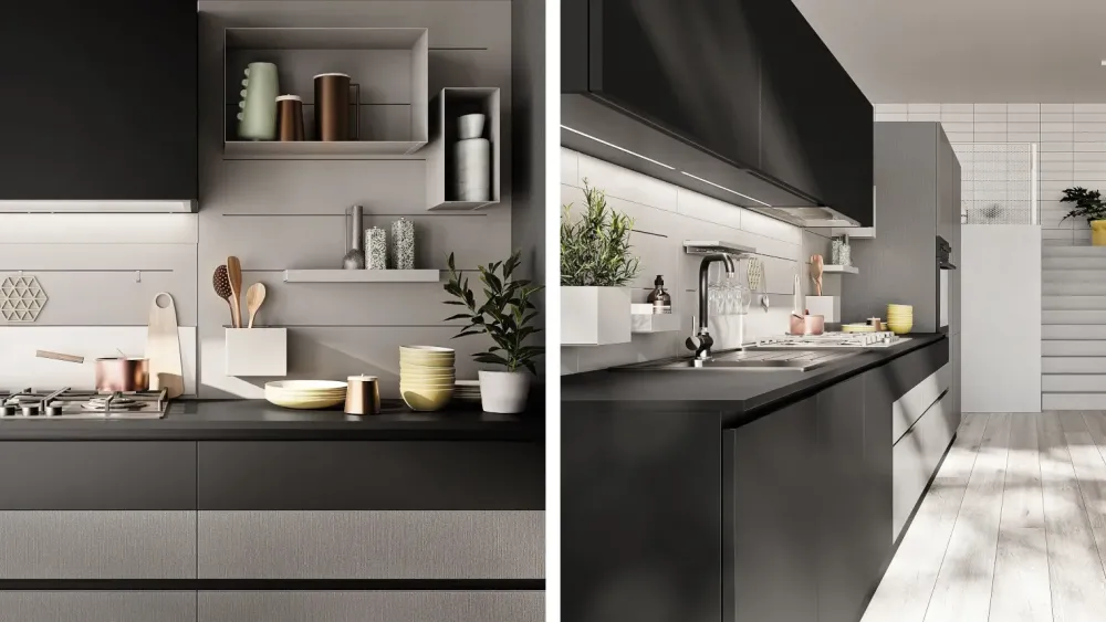Hot Cucina altri colori design lineare Q01 a soli 7410 Euro Cucine Lineari|Cucine Design