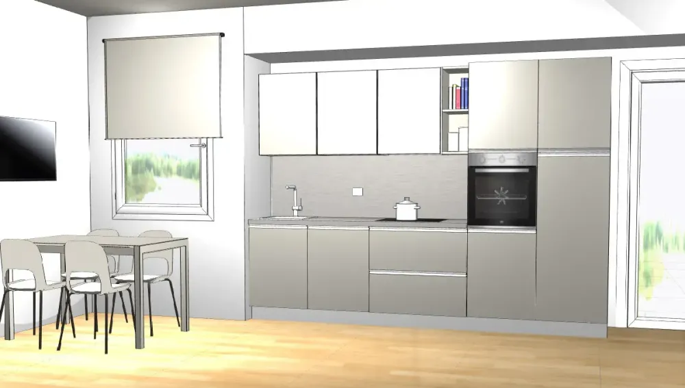 Cucina altri colori moderna lineare Smart kmaniglia a soli 4990 Euro^Gicinque New