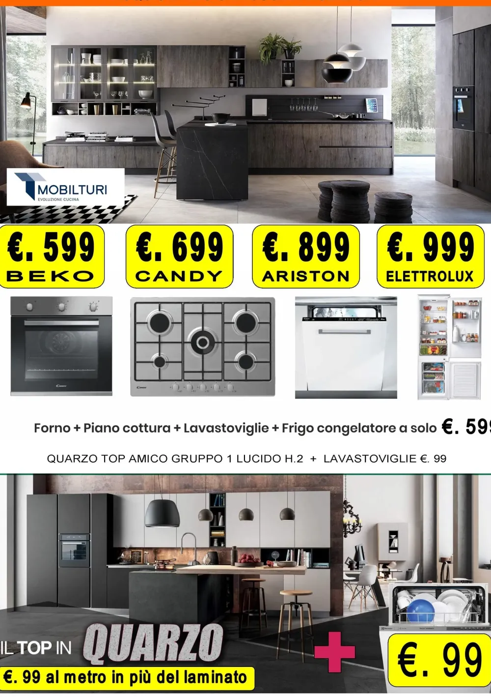 Cucina altri colori moderna lineare Ice^Febal Discount