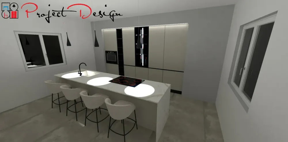 Cucina altri colori moderna con isola Kali a soli 8400 Euro^Arredo3