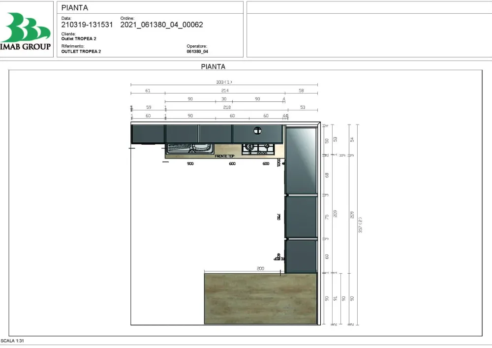 Cucina altri colori moderna ad angolo Tropea dm0683 in Offerta Outlet Cucine Ad Angolo|Cucine Moderne