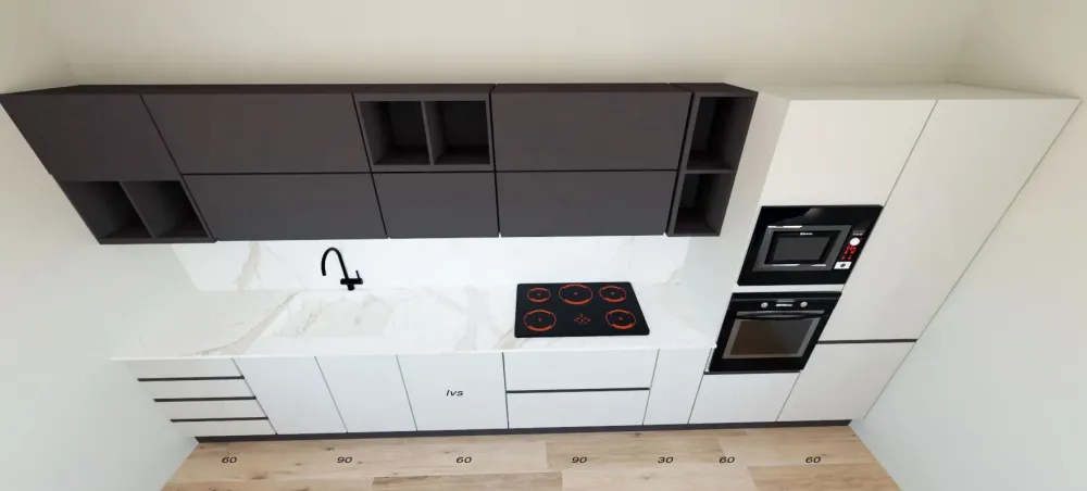 Astra Cucina antracite moderna lineare Line scontata- Cucine Lineari|Cucine Moderne