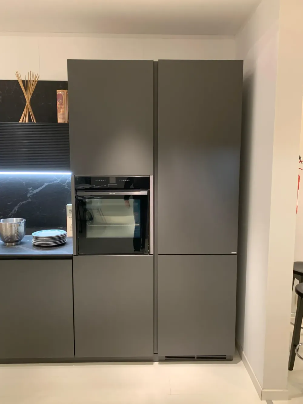 Outlet Cucina antracite moderna lineare Libra Cucine Lineari|Cucine Moderne