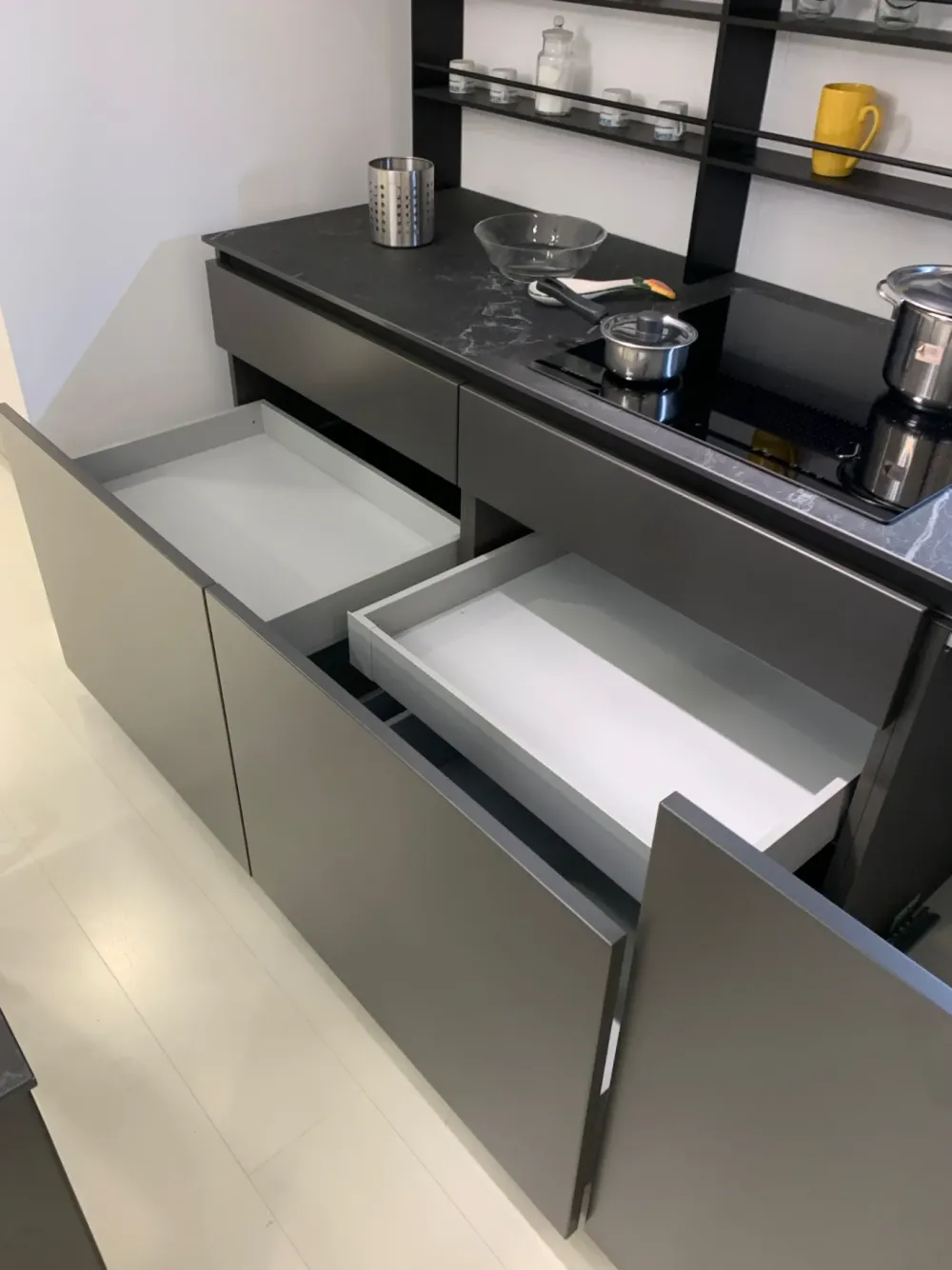 Outlet Cucina antracite moderna lineare Libra Cucine Lineari|Cucine Moderne
