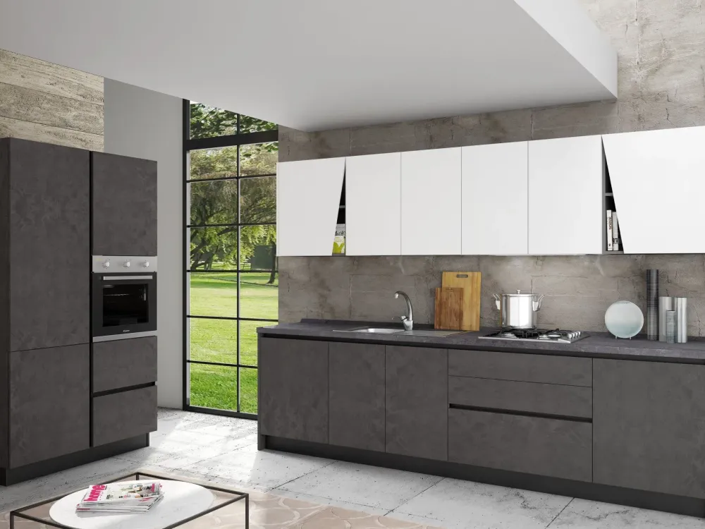 Cucina antracite moderna lineare Maya 3 a soli 5877 Euro Cucine Lineari|Cucine Moderne