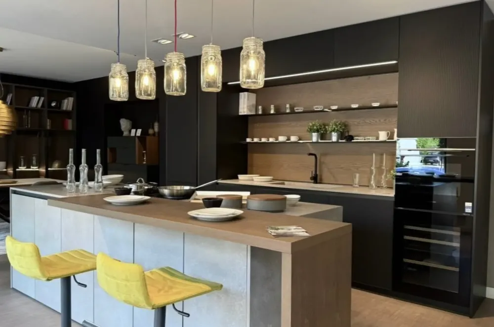 Online Cucina antracite moderna con isola Aliant a soli 21800 Euro Cucine Ad Isola|Cucine Moderne