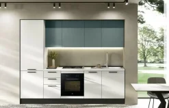 Ar-Due Cucina moderna lineare bianca in laminato materico Easy- Cucine Lineari|Cucine Moderne