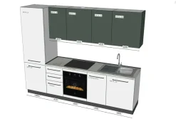 Ar-Due Cucina moderna lineare bianca in laminato materico Easy- Cucine Lineari|Cucine Moderne