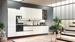 Ar-Due Cucina moderna lineare grigia in laminato opaco Easy promo- Cucine Lineari|Cucine Moderne
