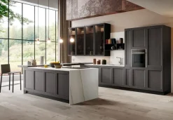 Discount Cucina classica con isola grigia in legno Frida 2 Cucine Ad Isola