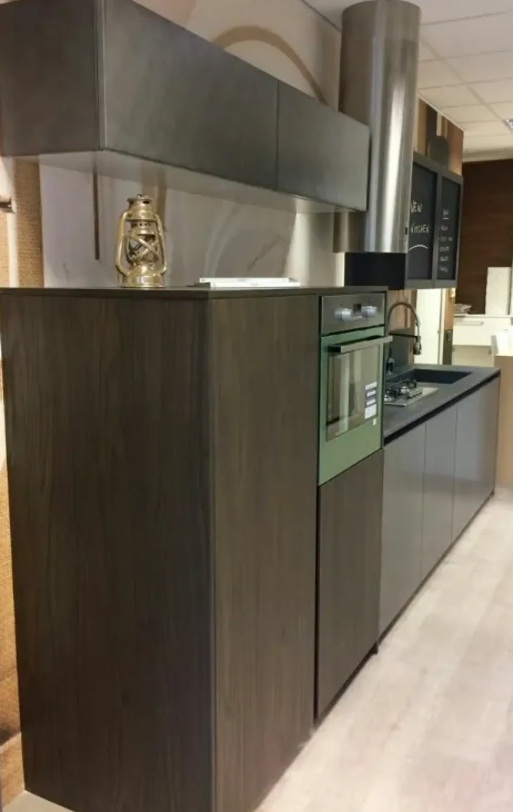 Sale Cucina country lineare grigio in laccato opaco Factory Cucine Lineari|Cucine Country