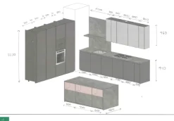 Cucina design con isola grigia in laccata opaco Time^Arredo3 Outlet