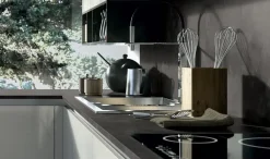 Outlet Cucina moderna con penisola bianca in laccata opaco Round Cucine Con Penisola|Cucine Moderne