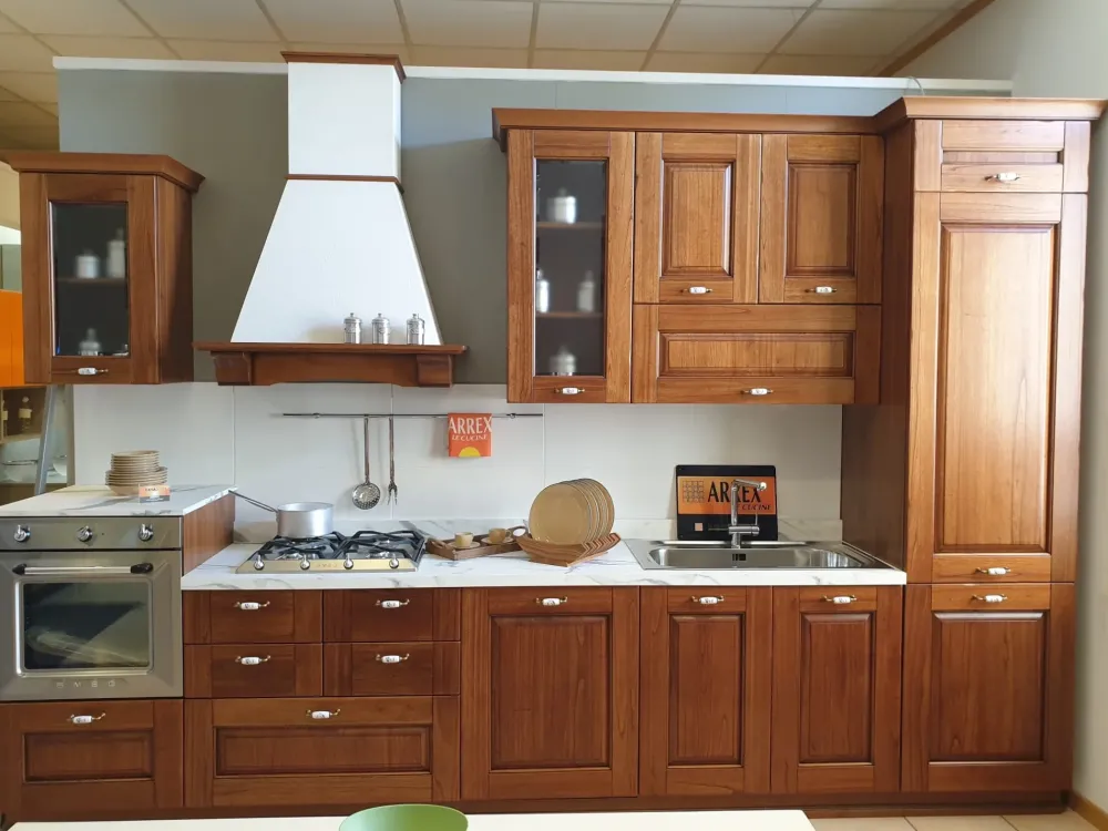 Cucina classica lineare noce in legno Cucina noce classica lineare nora legno^Arrex