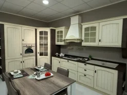 Arrex Cucina country ad angolo bianca in legno Morgana- Cucine Ad Angolo|Cucine Country