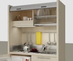 Outlet CUCINA Cucina monoblocco a scomparsa 102-k PREZZO OUTLET Cucine Lineari|Cucine Moderne