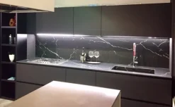 Cucina design lineare antracite in laccata Atelier - paolo biordi designer^Artigianale Outlet