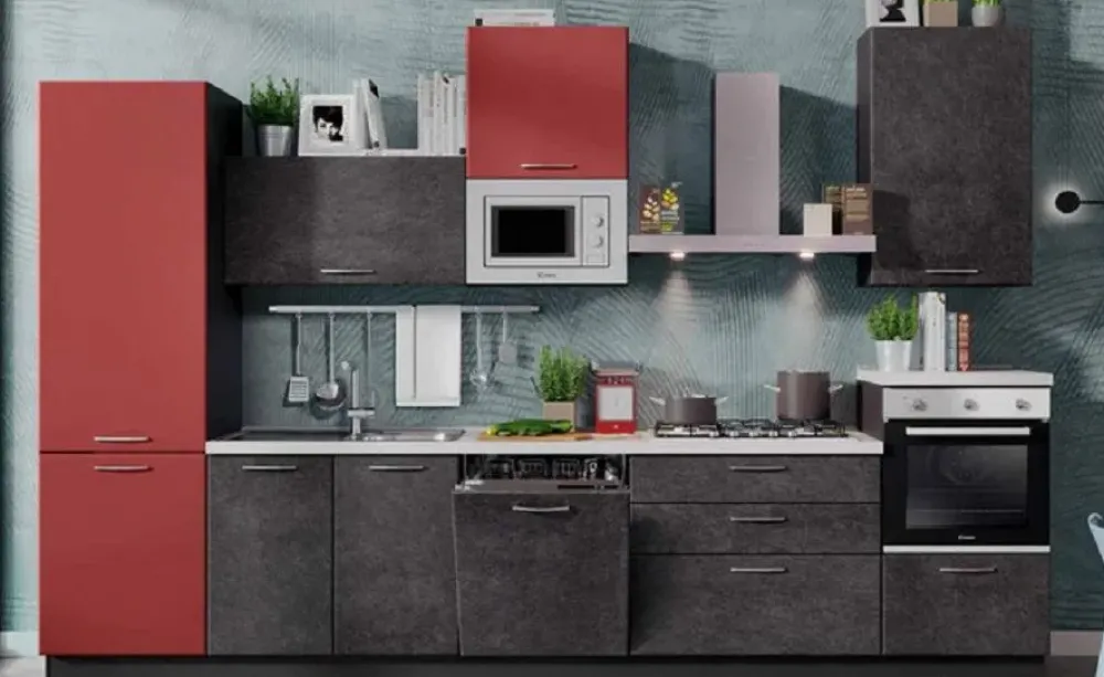 Outlet CUCINA lineare Cucina new ambra d1 SCONTATA 41% Cucine Lineari|Cucine Moderne