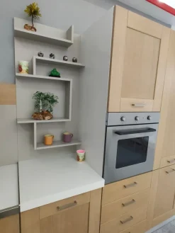 Cucina moderna ad angolo rovere chiaro in legno U813 crono 11^Artigianale Clearance