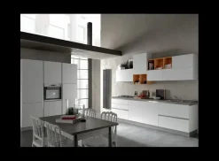 Cucina moderna lineare bianca in laminato opaco Delicata^Artigianale Hot