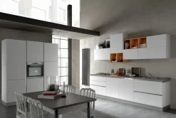 Cucina moderna lineare bianca in laminato opaco Delicata^Artigianale Hot