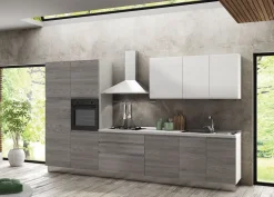 Cucina moderna lineare grigio in nobilitato Nicole 360^Artigianale Sale