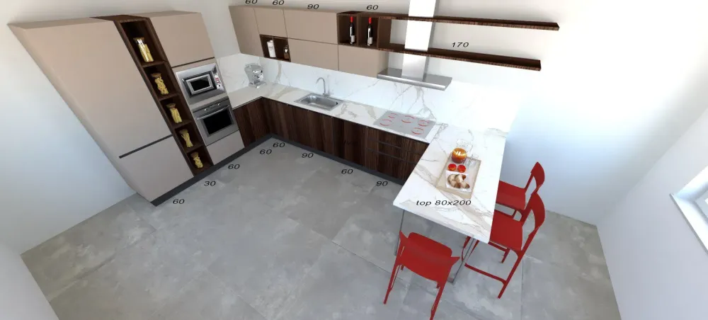 CUCINA con penisola Sp22 SCONTATA^Astra Best