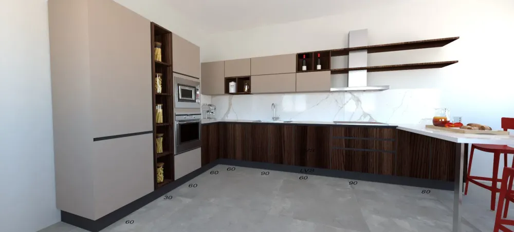 CUCINA con penisola Sp22 SCONTATA^Astra Best