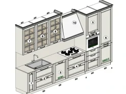 Cucina Beverly moderna bianca lineare scontata 50%^Stosa Outlet