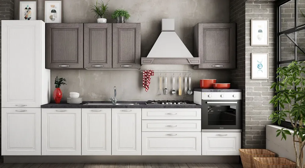 Cucina bianca classica lineare Italia 4 a soli 5807 Euro^Kuadra Cucine Online
