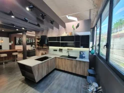 Aran Cucina bianca design ad angolo Mia in Offerta Outlet- Cucine Ad Angolo|Cucine Design